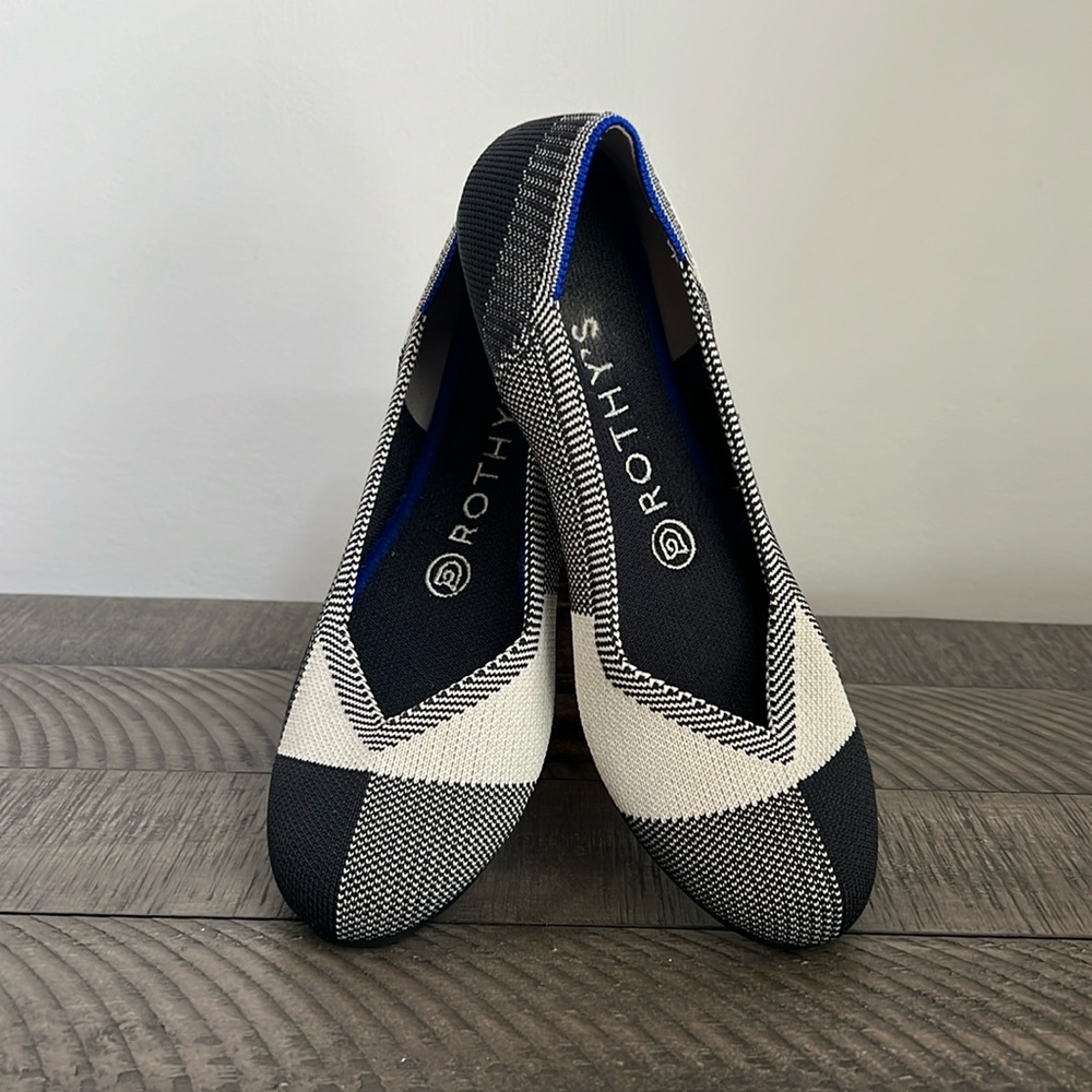 Rothy’s Plaid Buffalo Plaid Round Toe Ballet Flat